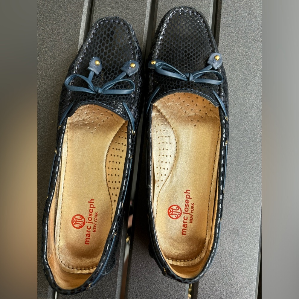 Marc Joseph New York blue snake print loafer - size 9